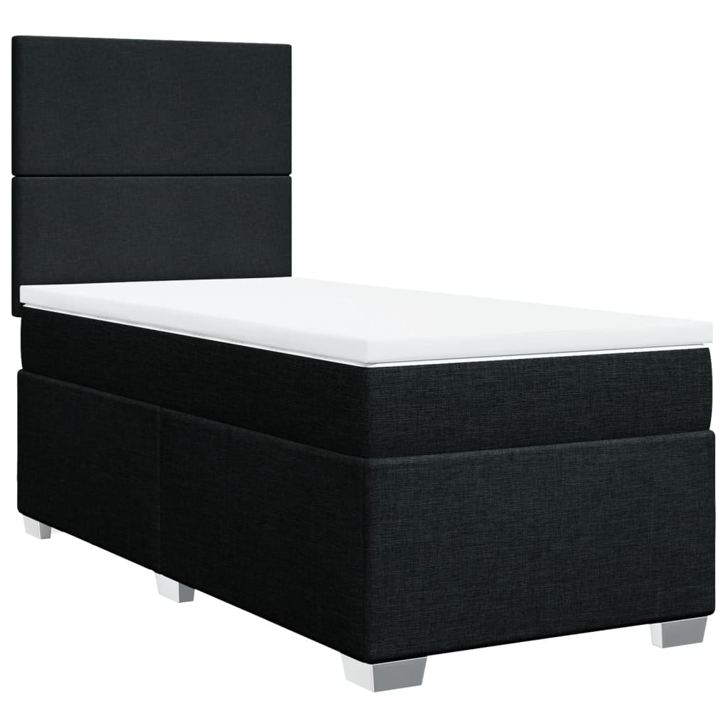 Sommier à lattes de lit avec matelas Noir 100x200 cm Tissu - XIOS