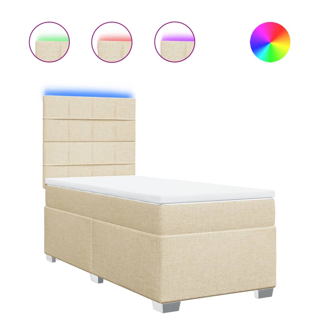 Sommier à lattes de lit avec matelas Crème 100x200 cm Tissu - XIOS