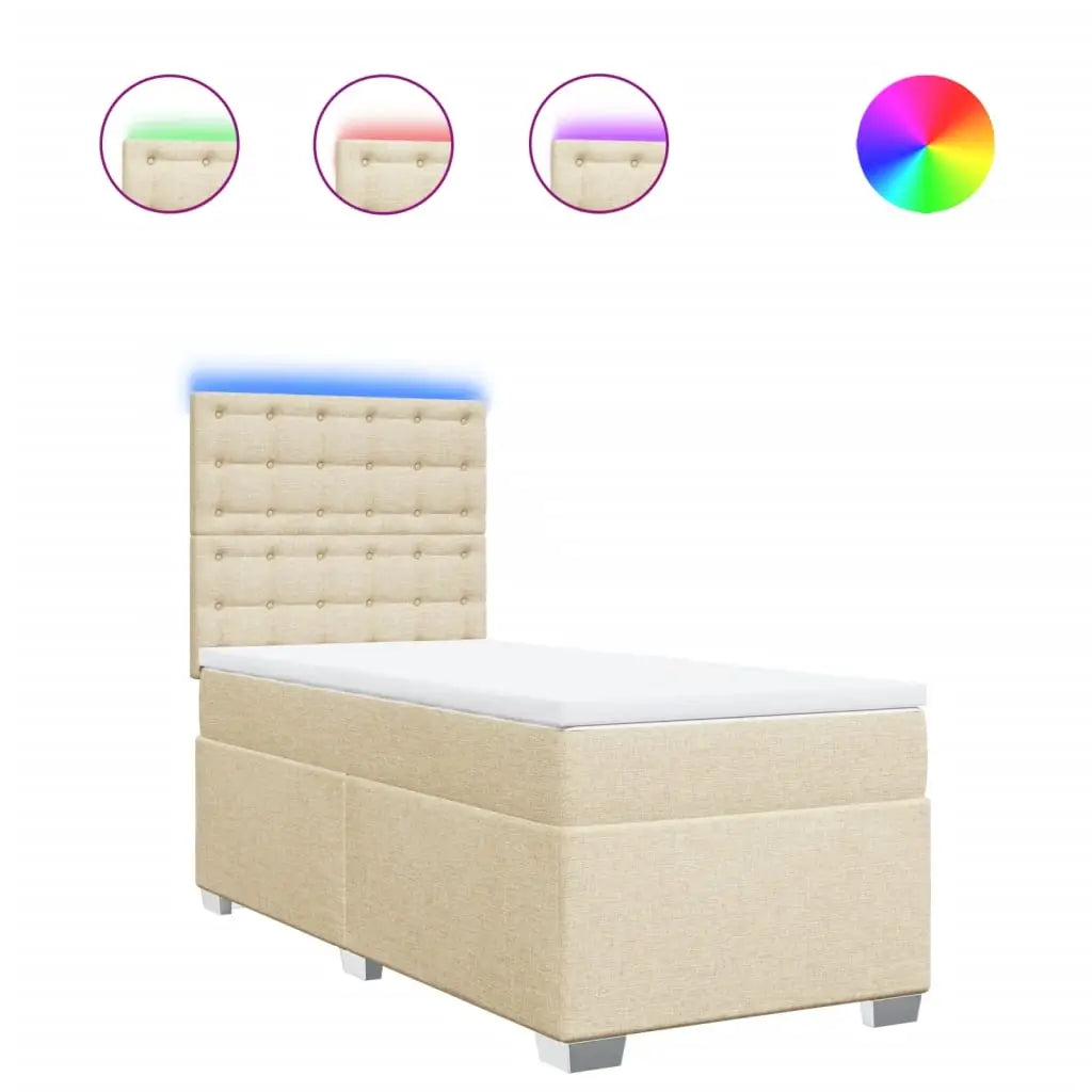 Sommier à lattes de lit avec matelas Crème 100x200 cm Tissu - XIOS