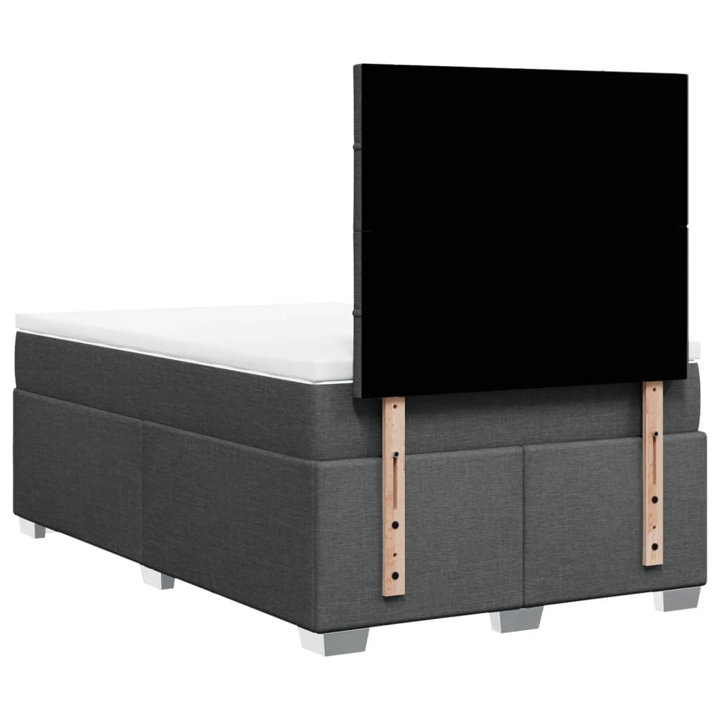 Sommier à lattes de lit avec matelas gris foncé 120x190cm tissu