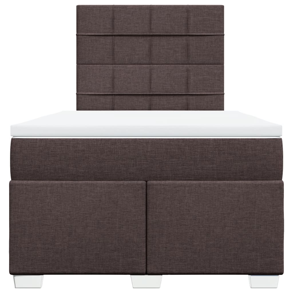 Sommier à lattes de lit et matelas marron foncé 120x190cm tissu - XIOS