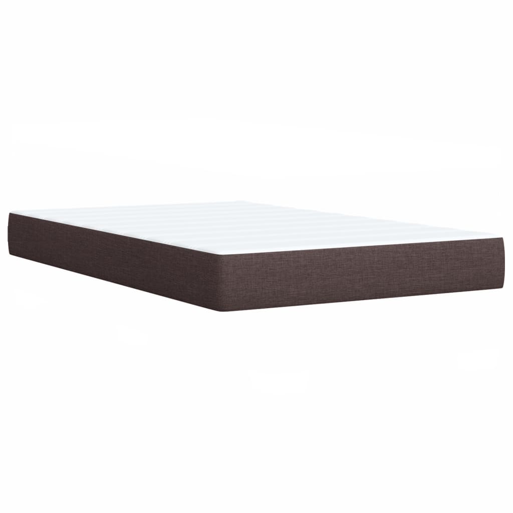 Sommier à lattes de lit et matelas marron foncé 120x190cm tissu - XIOS