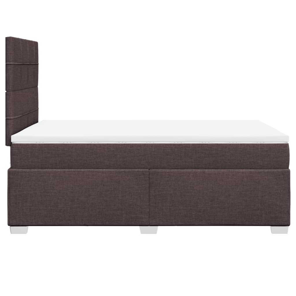 Sommier à lattes de lit et matelas marron foncé 120x190cm tissu - XIOS