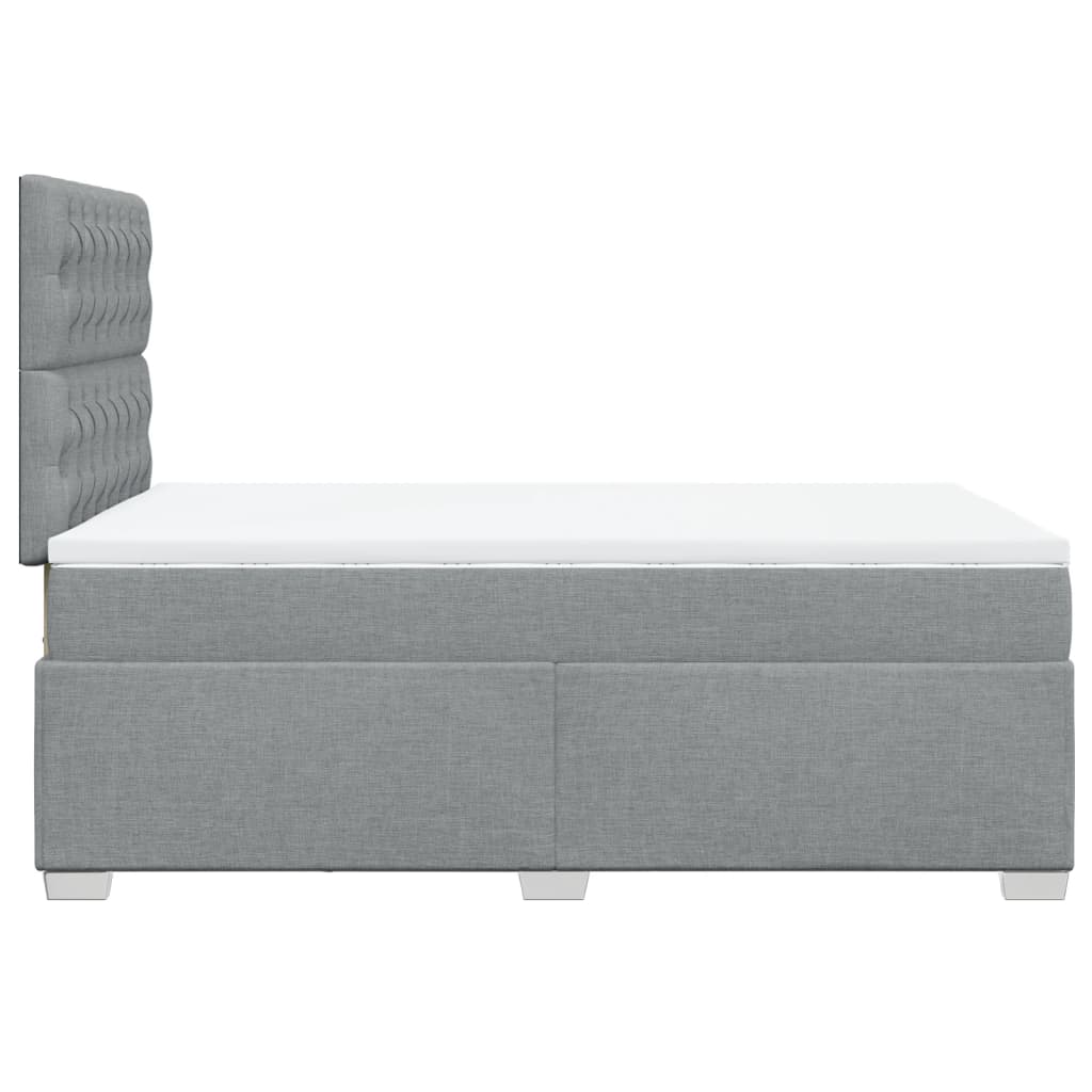 Sommier à lattes de lit et matelas gris clair 120x190 cm tissu - XIOS
