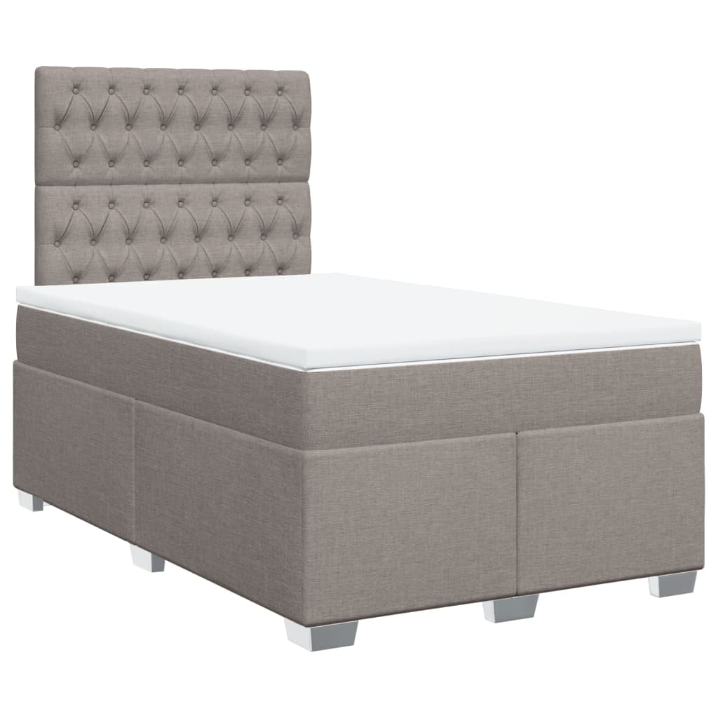 Sommier à lattes de lit avec matelas taupe 120x190 cm tissu - XIOS