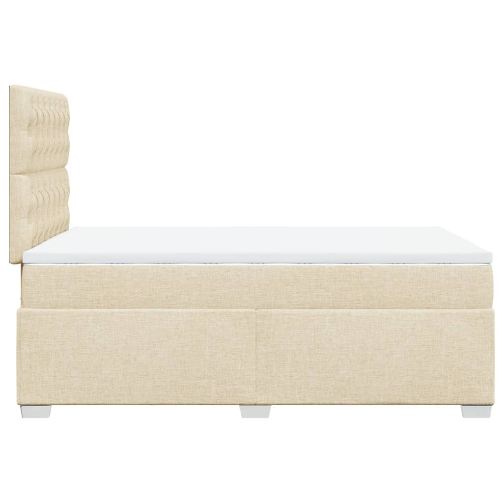 Sommier à lattes de lit avec matelas crème 120x190 cm tissu - XIOS