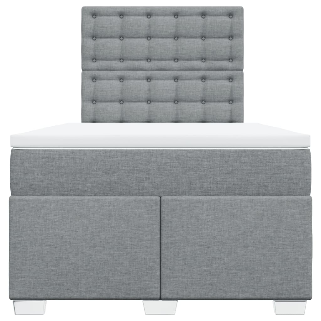 Sommier à lattes de lit et matelas gris clair 120x190 cm tissu - XIOS