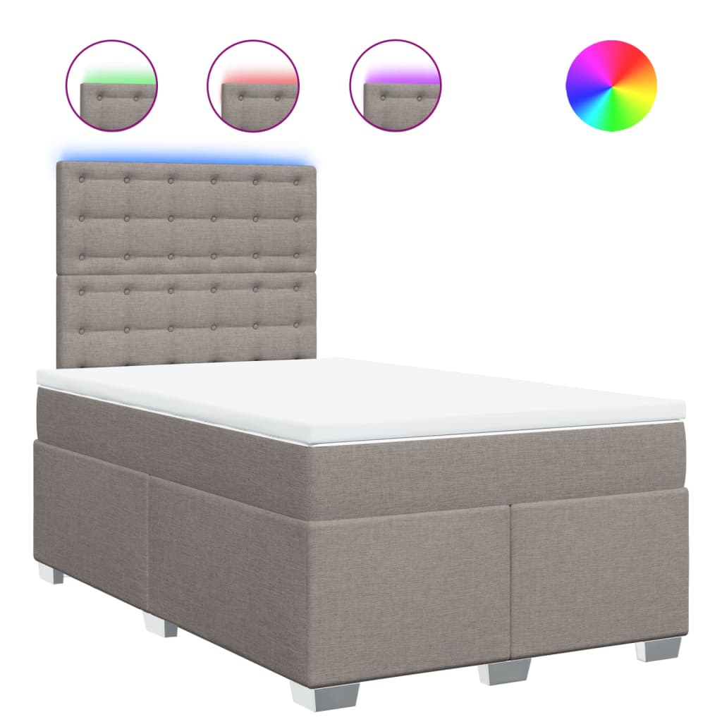 Sommier à lattes de lit avec matelas taupe 120x190 cm tissu - XIOS