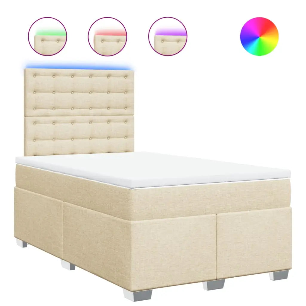 Sommier à lattes de lit avec matelas crème 120x190 cm tissu - XIOS