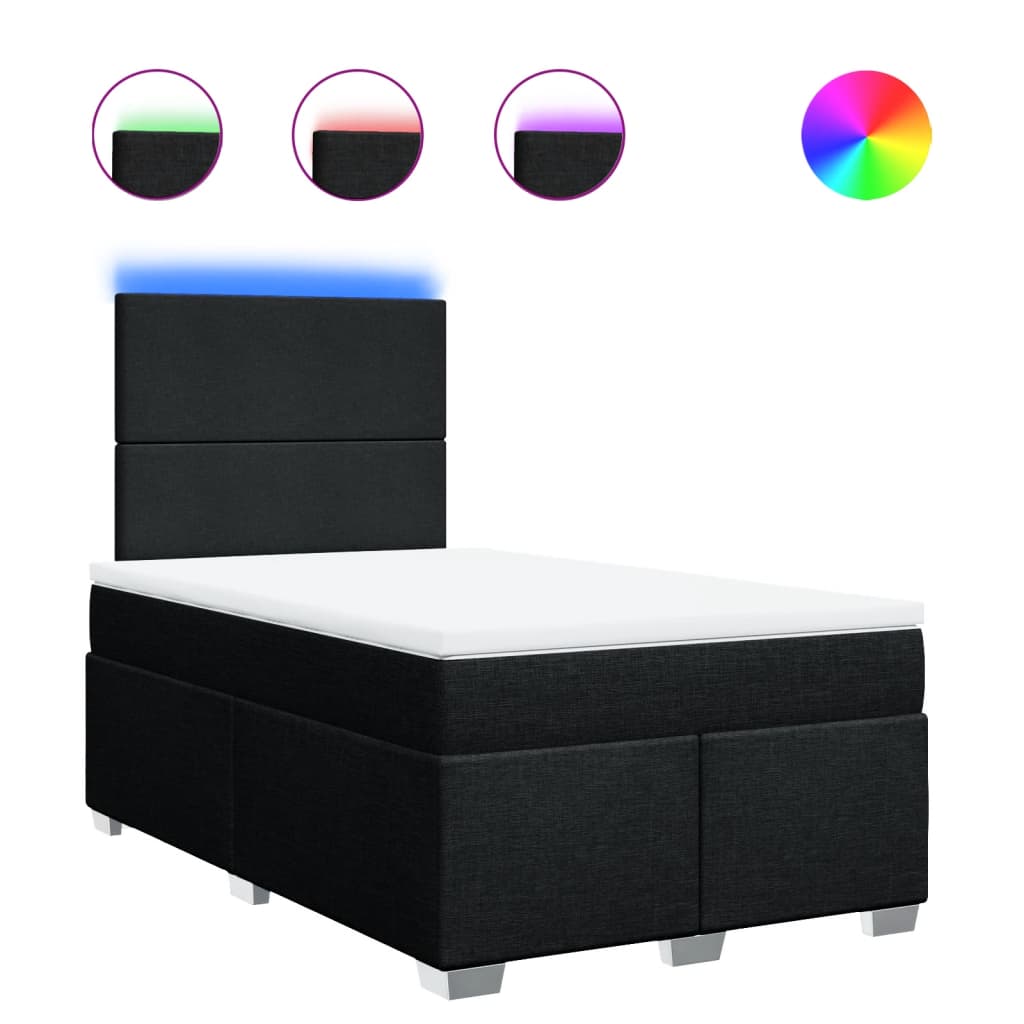 Sommier à lattes de lit avec matelas Noir 120x200 cm Tissu - XIOS