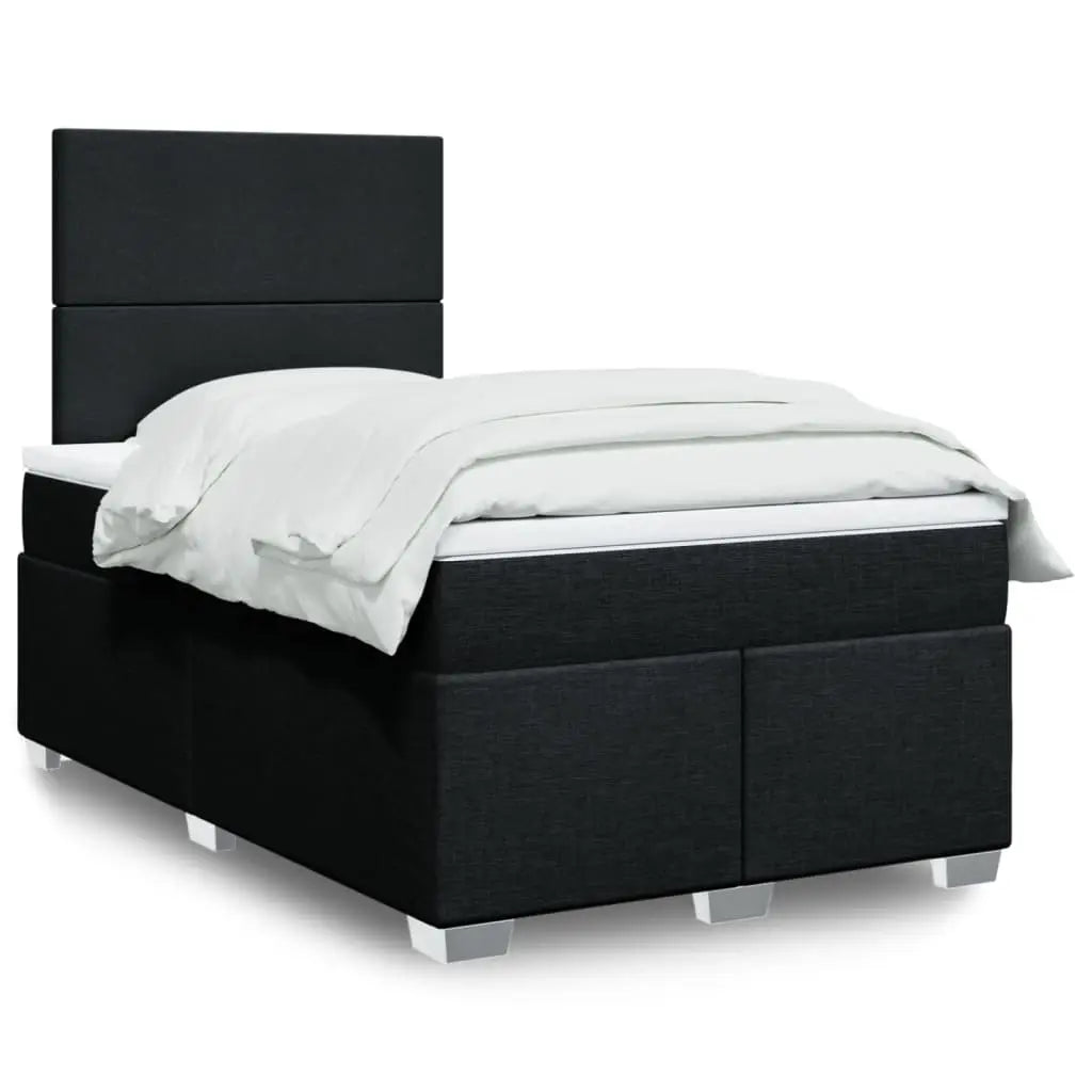 Sommier à lattes de lit avec matelas Noir 120x200 cm Tissu - XIOS