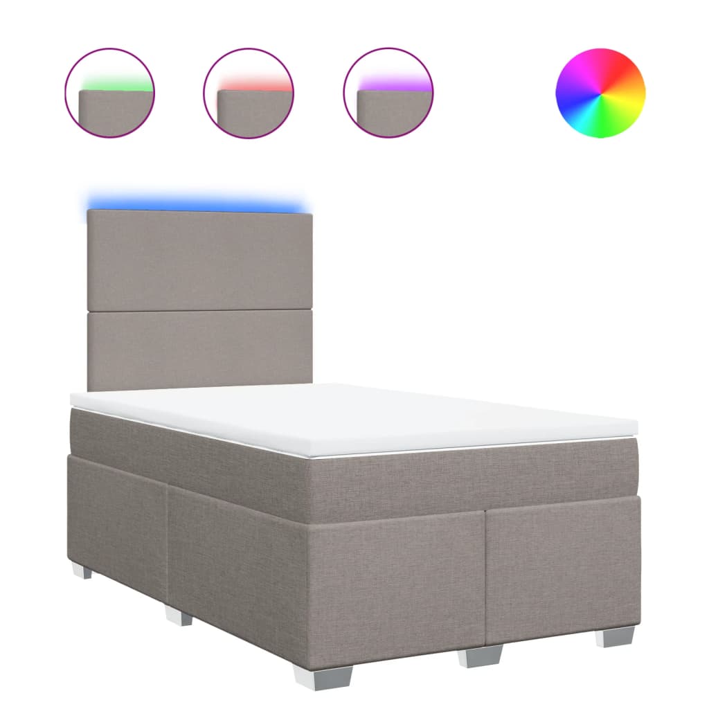 Sommier à lattes de lit avec matelas Taupe 120x200 cm Tissu - XIOS