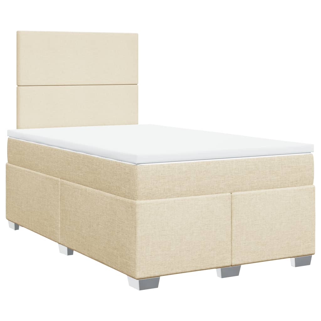 Sommier à lattes de lit avec matelas Crème 120x200 cm Tissu - XIOS