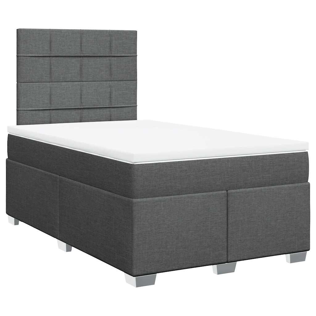 Sommier à lattes de lit avec matelas Gris foncé 120x200cm Tissu - XIOS