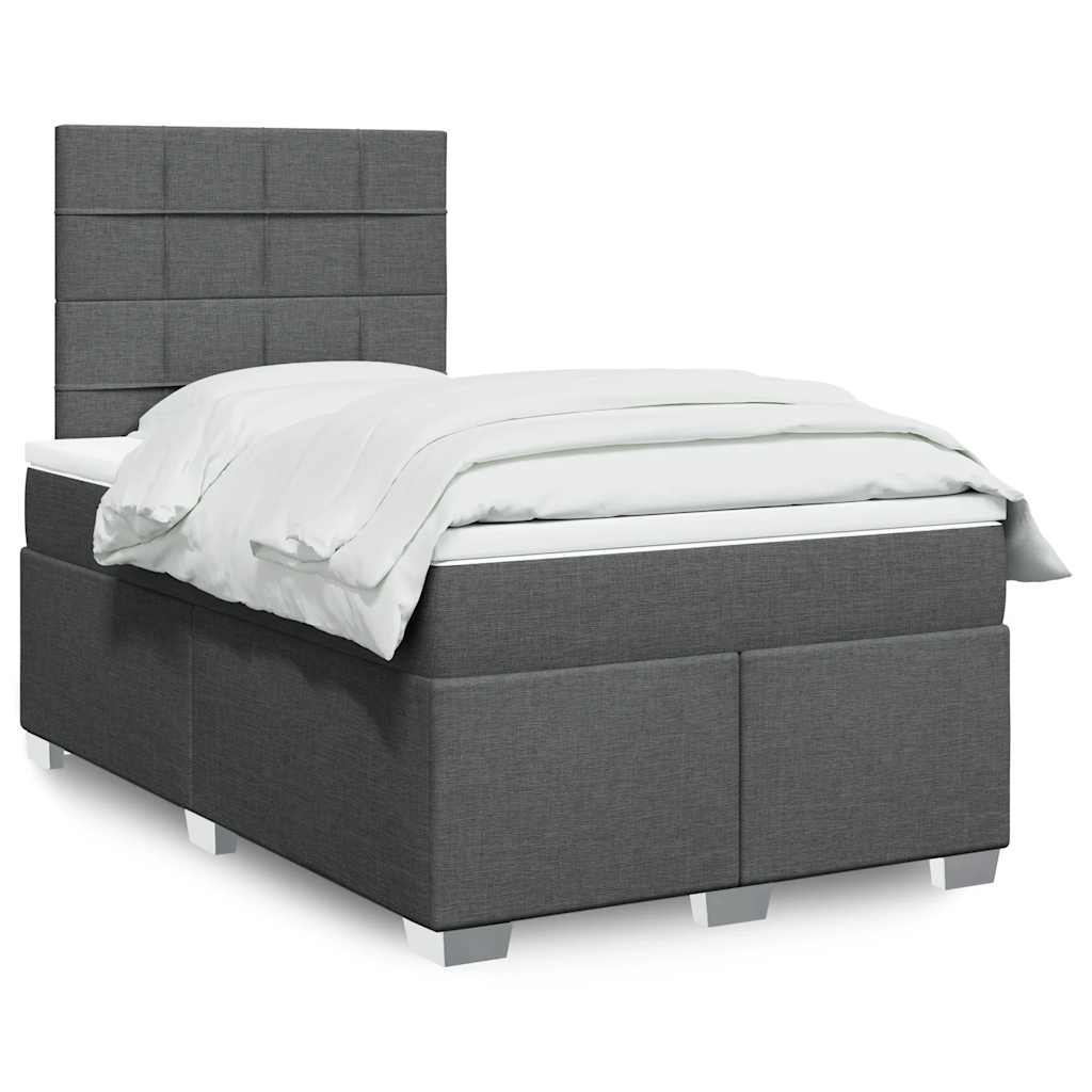 Sommier à lattes de lit avec matelas Gris foncé 120x200cm Tissu - XIOS