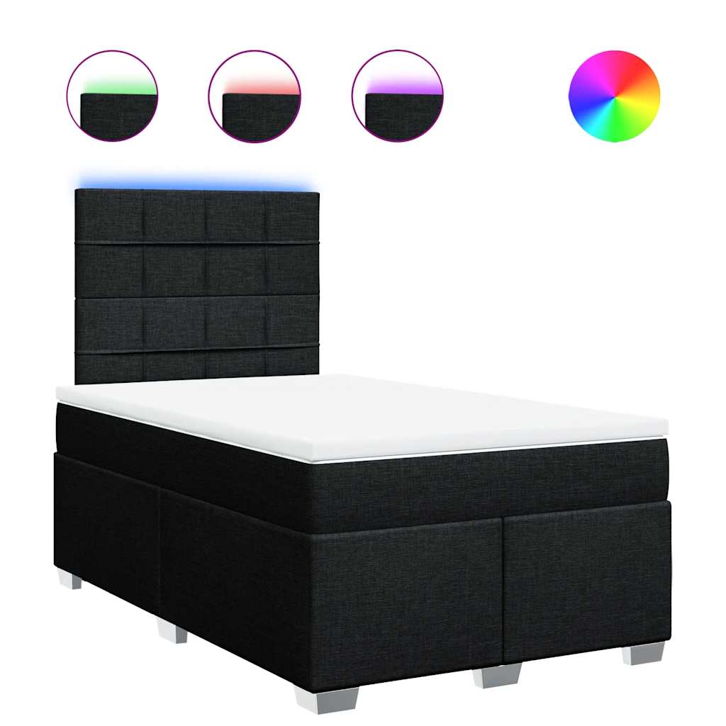 Sommier à lattes de lit avec matelas Noir 120x200 cm Tissu - XIOS