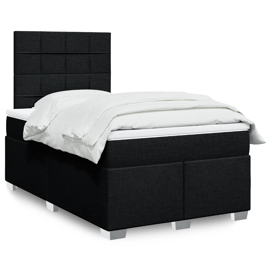 Sommier à lattes de lit avec matelas Noir 120x200 cm Tissu - XIOS