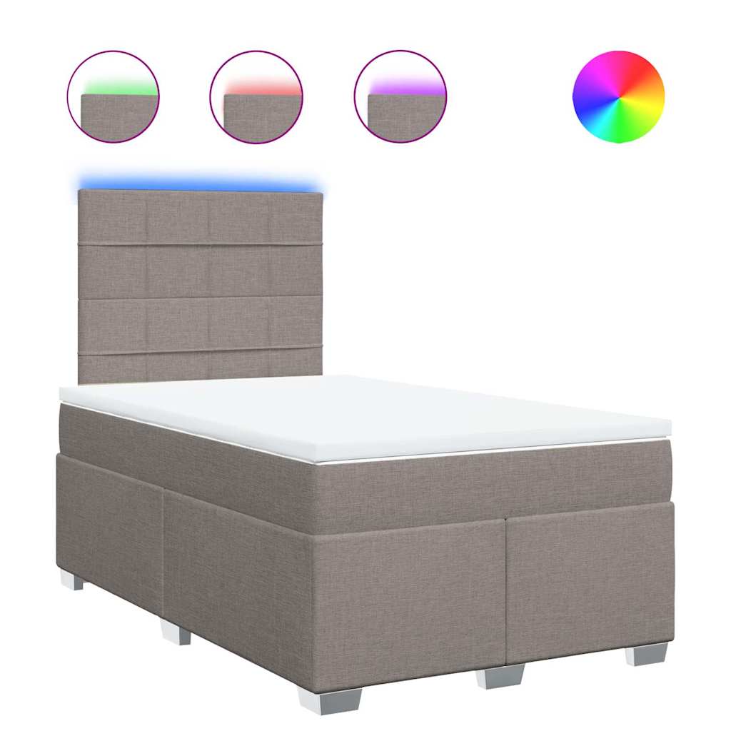 Sommier à lattes de lit avec matelas Taupe 120x200 cm Tissu - XIOS