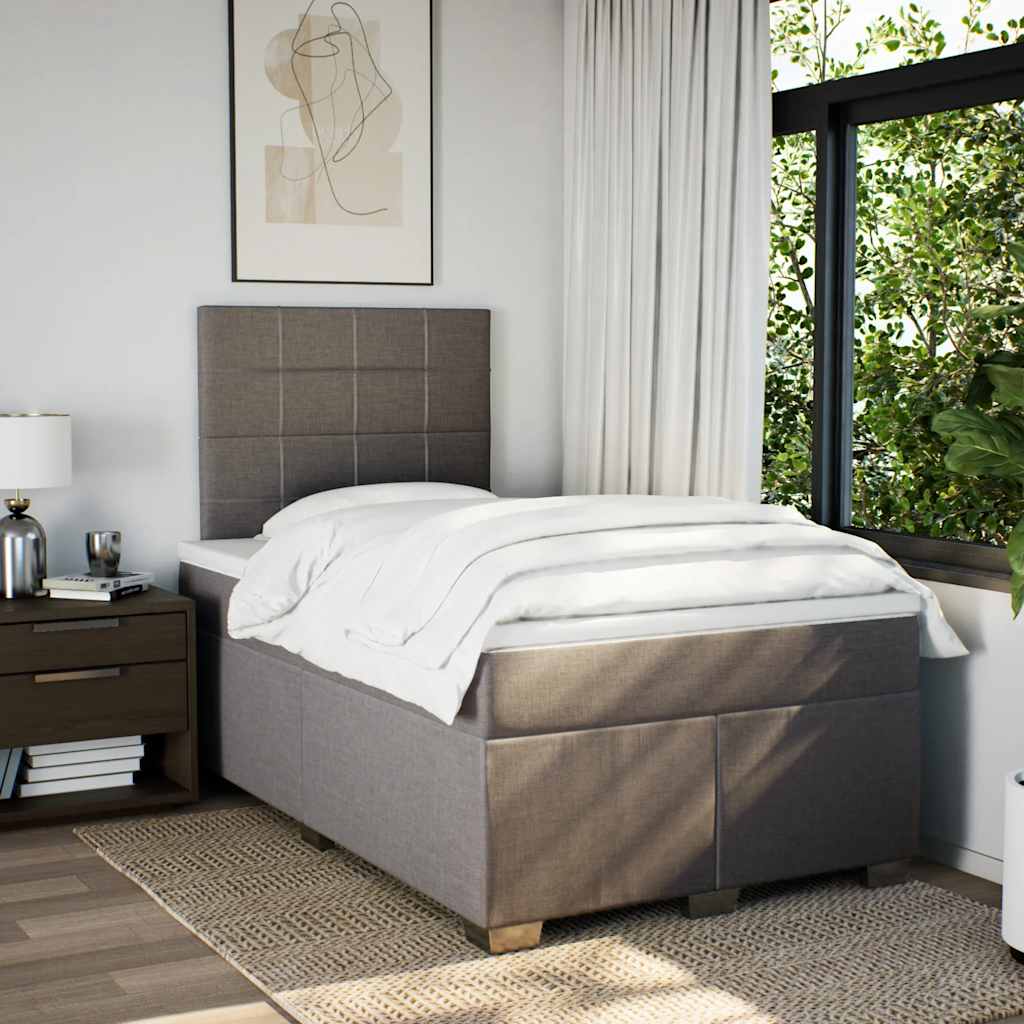 Sommier à lattes de lit avec matelas Taupe 120x200 cm Tissu - XIOS