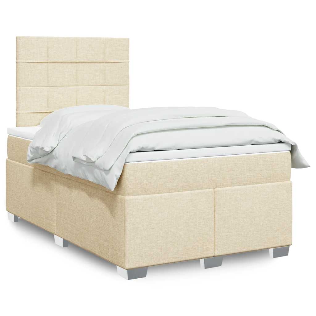 Sommier à lattes de lit avec matelas Crème 120x200 cm Tissu - XIOS
