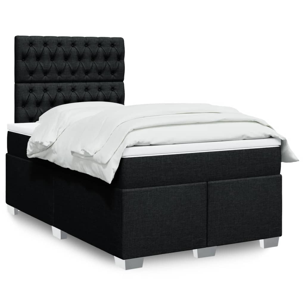 Sommier à lattes de lit avec matelas Noir 120x200 cm Tissu - XIOS