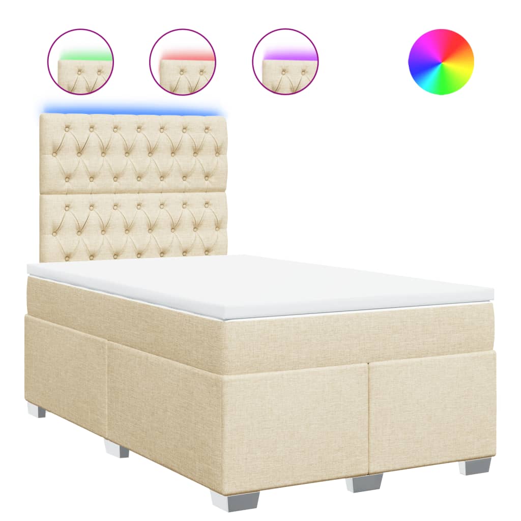 Sommier à lattes de lit avec matelas Crème 120x200 cm Tissu - XIOS