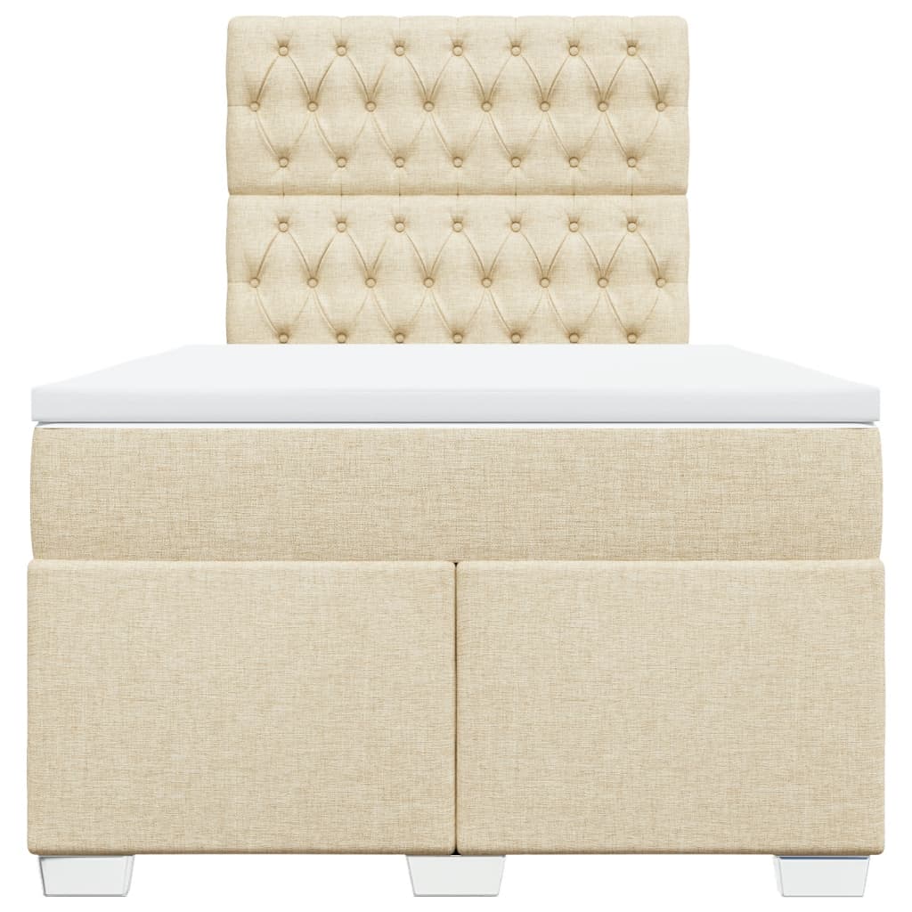 Sommier à lattes de lit avec matelas Crème 120x200 cm Tissu - XIOS