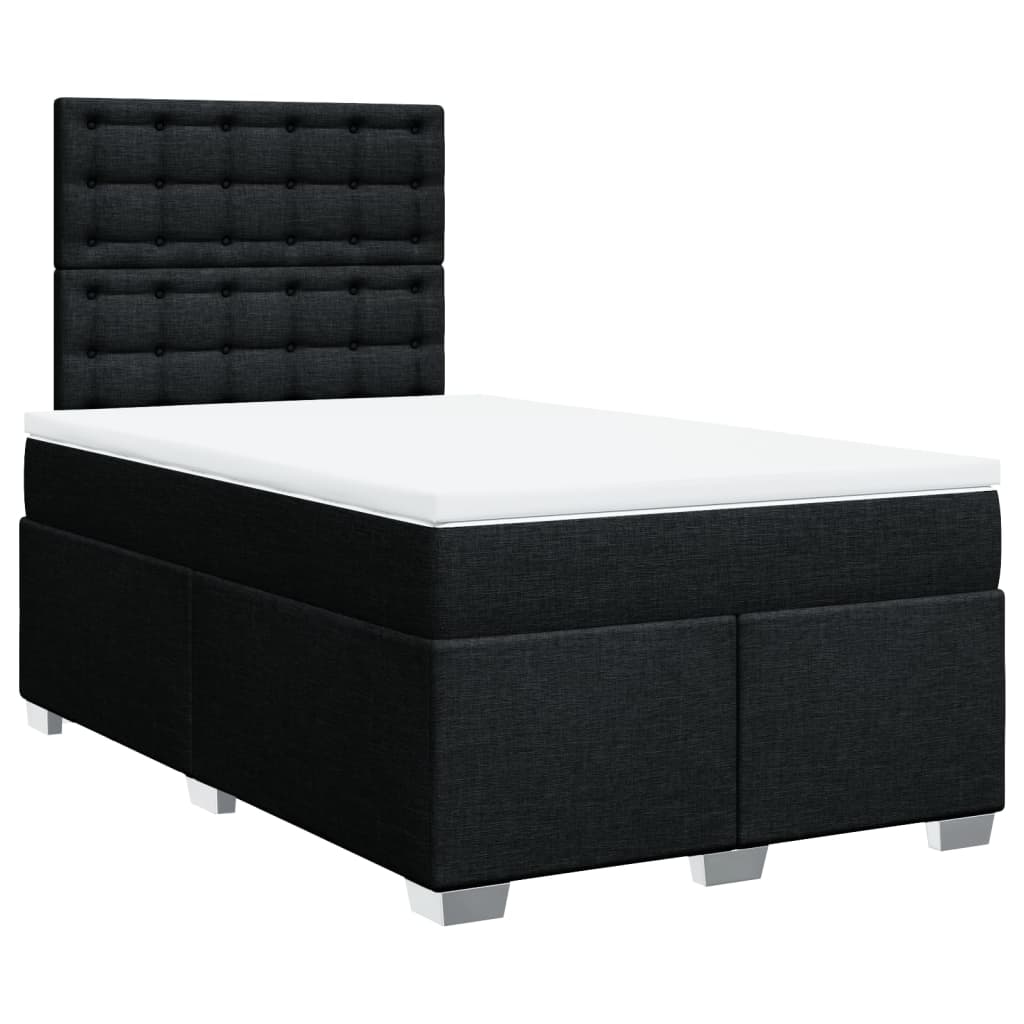 Sommier à lattes de lit avec matelas Noir 120x200 cm Tissu - XIOS