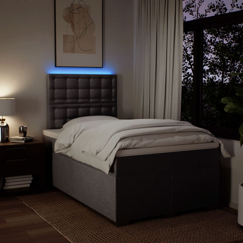 Sommier à lattes de lit avec matelas Taupe 120x200 cm Tissu - XIOS