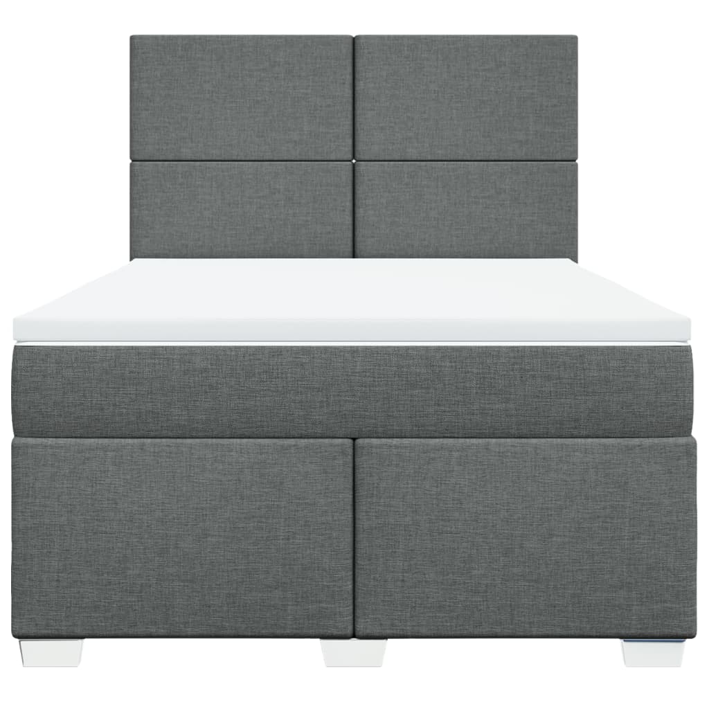 Sommier à lattes de lit avec matelas Gris foncé 140x190cm Tissu - XIOS