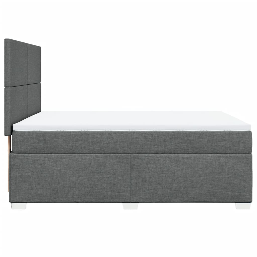 Sommier à lattes de lit avec matelas Gris foncé 140x190cm Tissu - XIOS