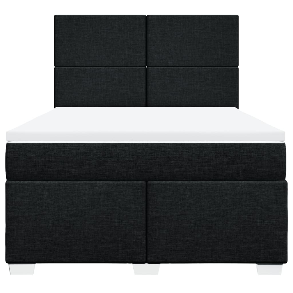 Sommier à lattes de lit avec matelas Noir 140x190 cm Tissu - XIOS