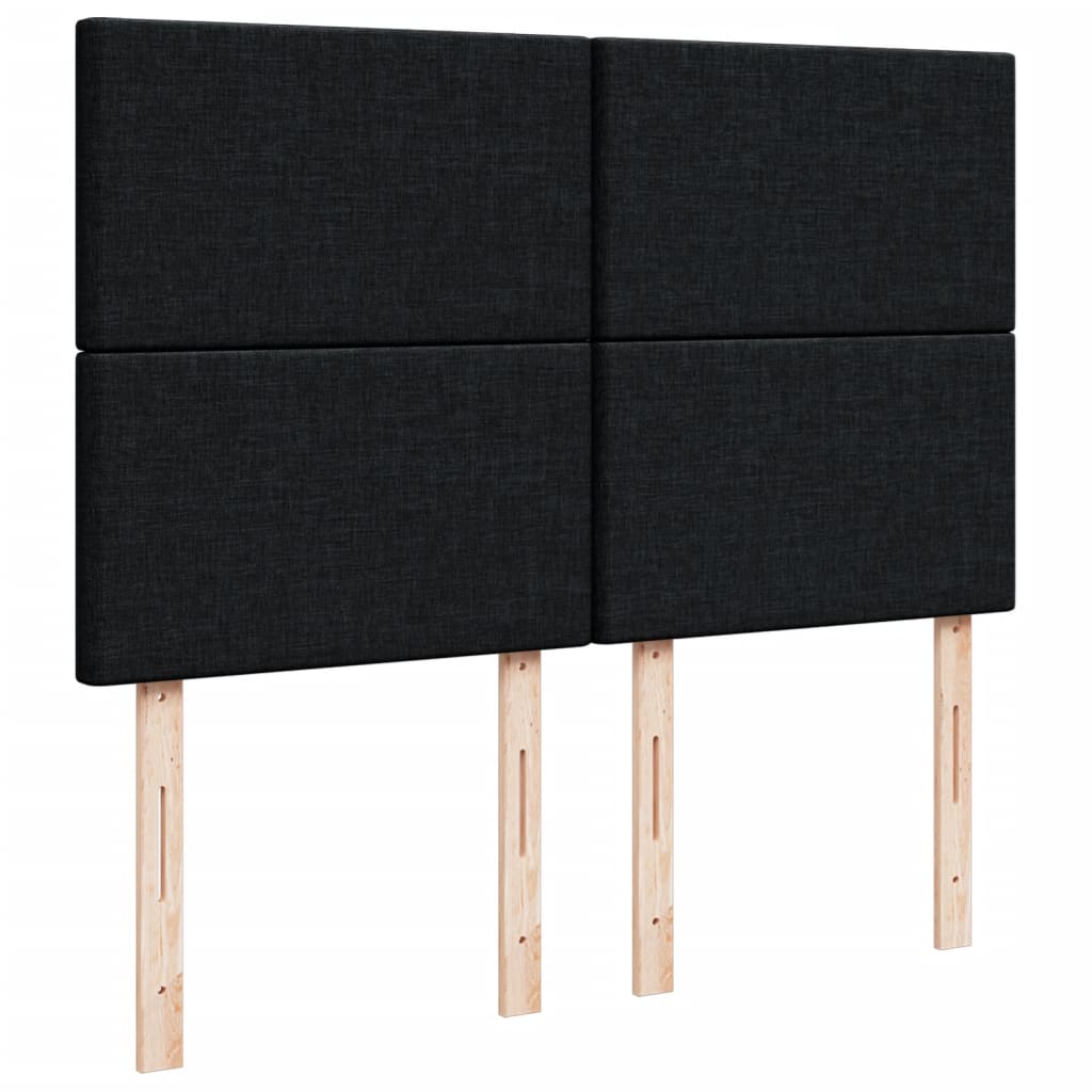 Sommier à lattes de lit avec matelas Noir 140x190 cm Tissu - XIOS