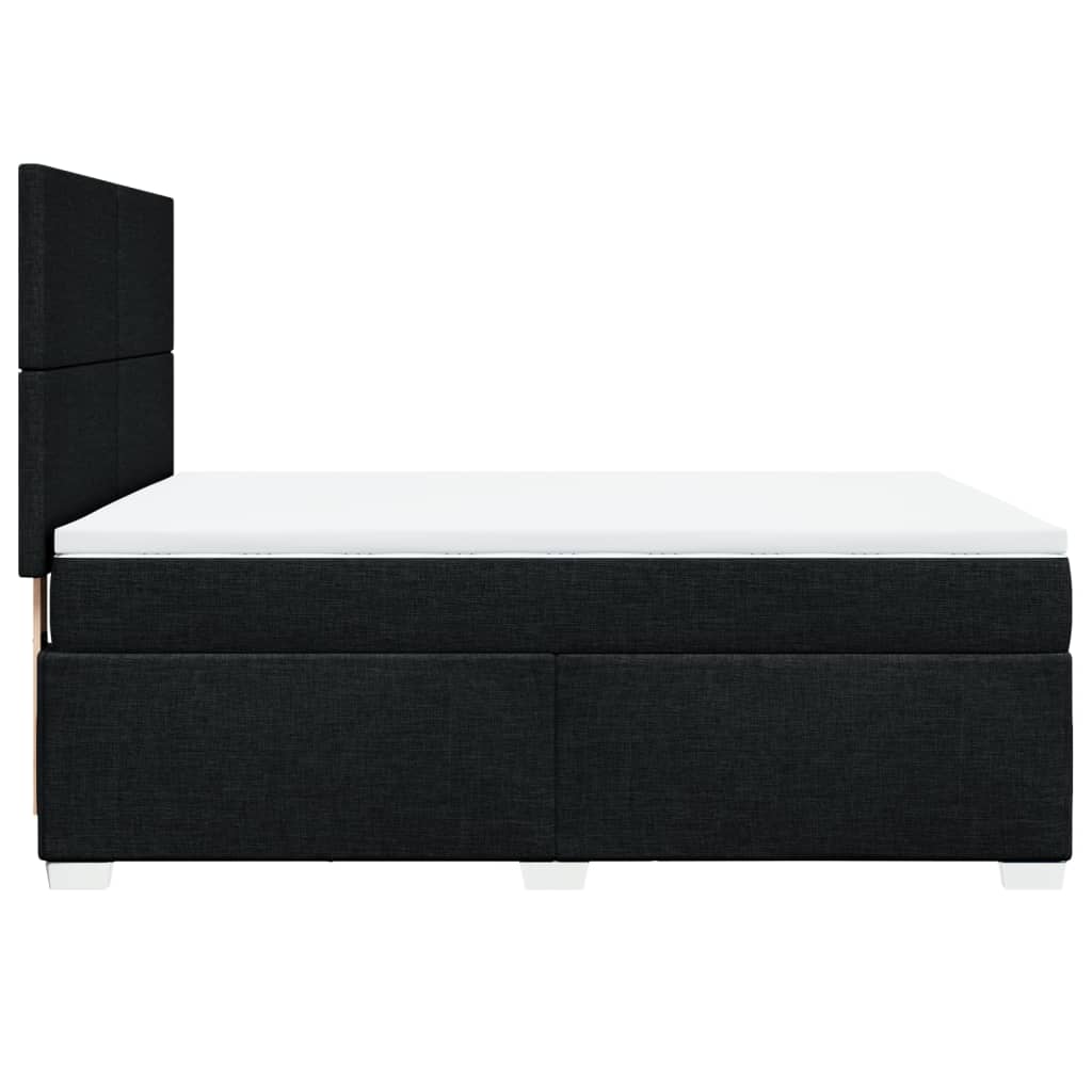 Sommier à lattes de lit avec matelas Noir 140x190 cm Tissu - XIOS