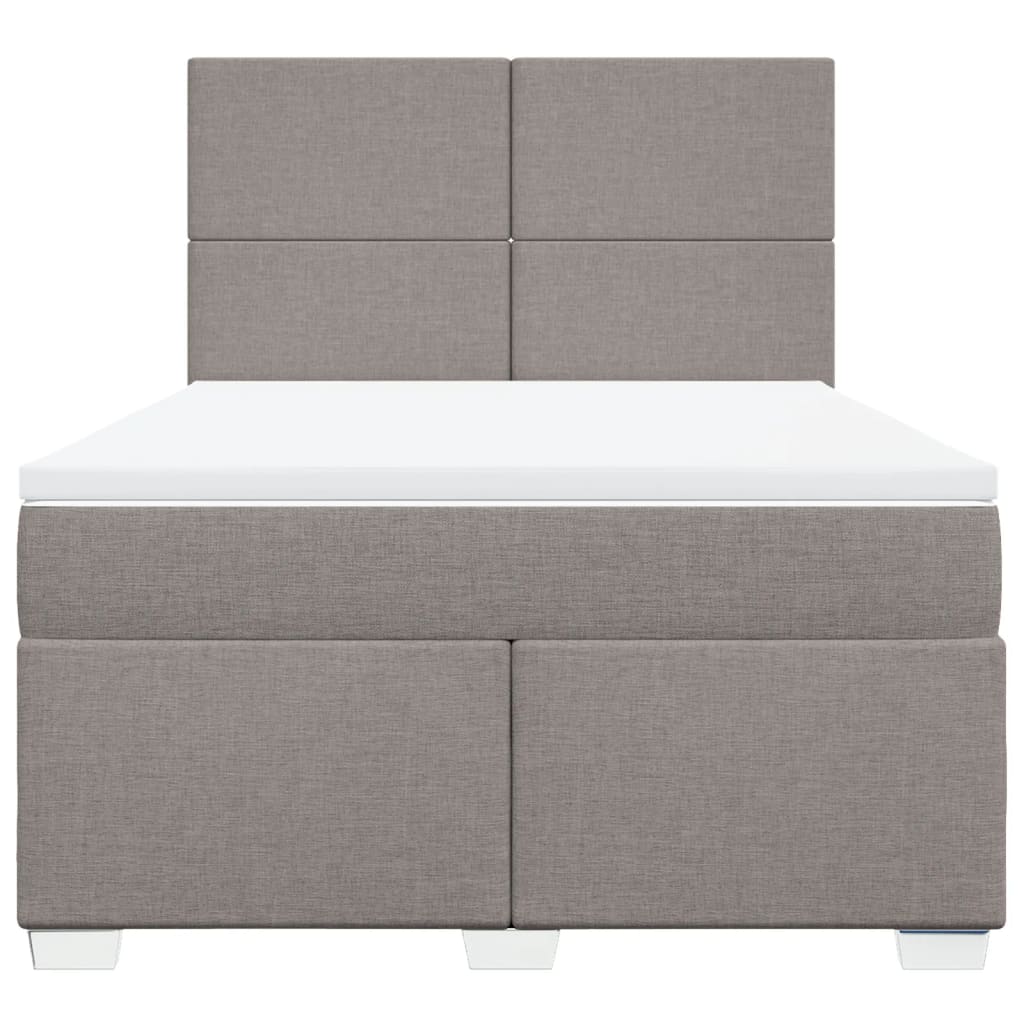 Sommier à lattes de lit avec matelas Taupe 140x190 cm Tissu - XIOS