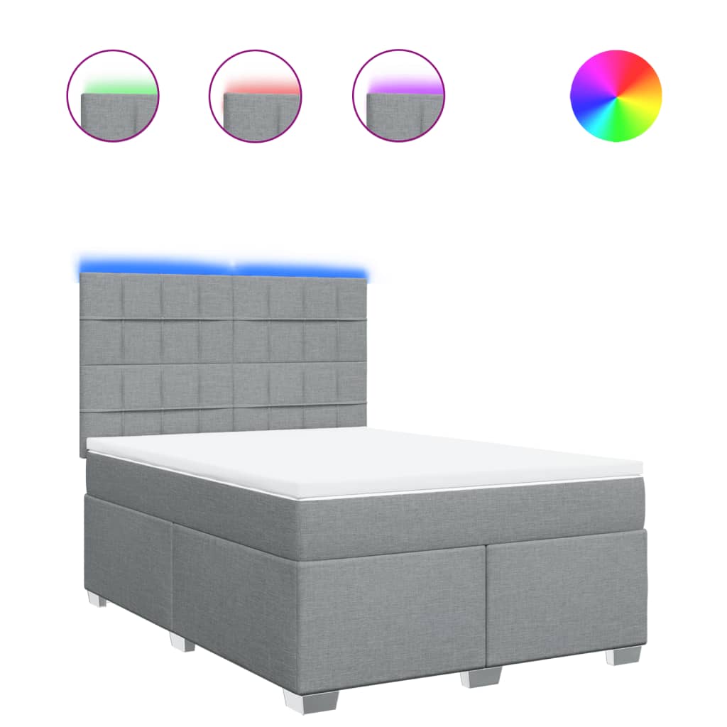 Sommier à lattes de lit avec matelas Gris clair 140x190cm Tissu - XIOS
