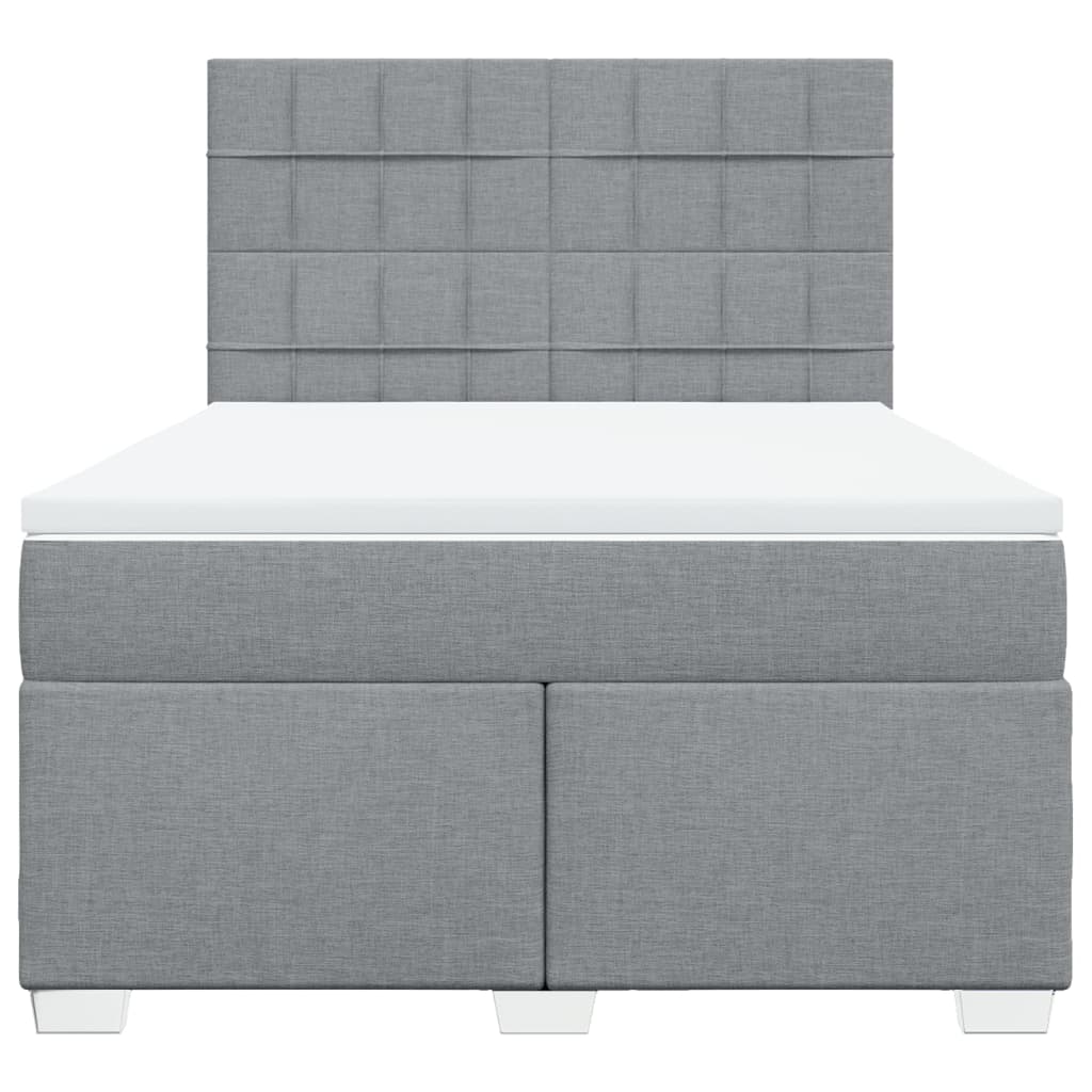Sommier à lattes de lit avec matelas Gris clair 140x190cm Tissu - XIOS