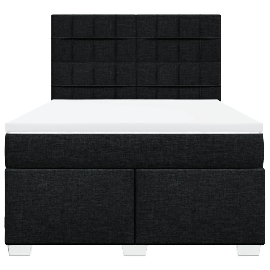 Sommier à lattes de lit avec matelas Noir 140x190 cm Tissu - XIOS