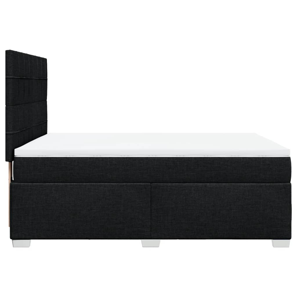 Sommier à lattes de lit avec matelas Noir 140x190 cm Tissu - XIOS