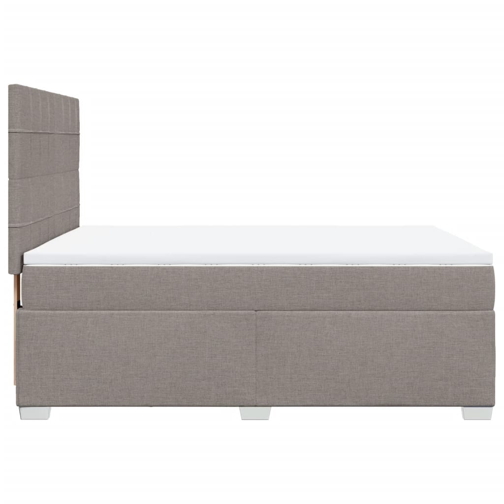 Sommier à lattes de lit avec matelas Taupe 140x190 cm Tissu - XIOS