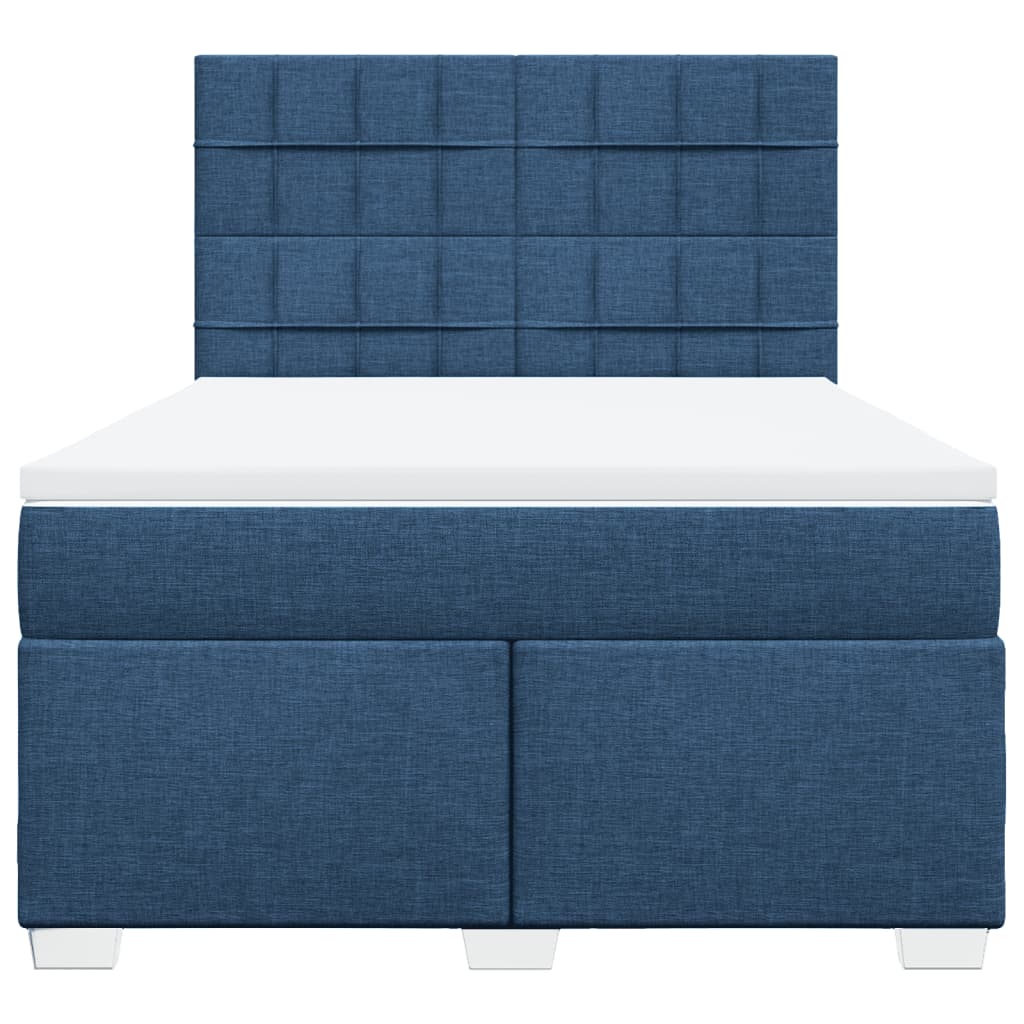 Sommier à lattes de lit avec matelas Bleu 140x190 cm Tissu - XIOS