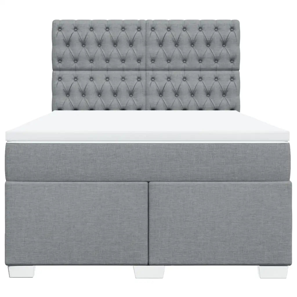 Sommier à lattes de lit avec matelas Gris clair 140x190cm Tissu - XIOS
