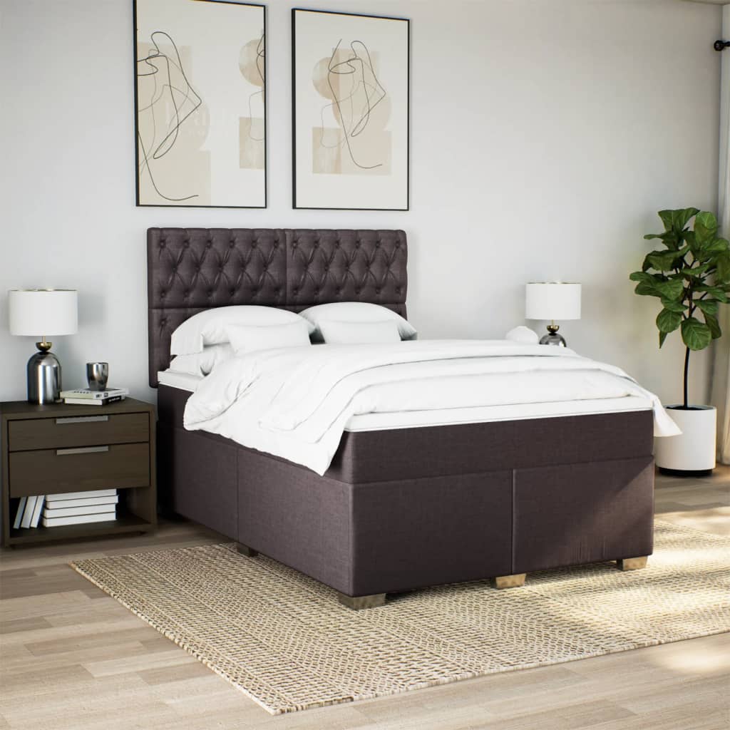Sommier à lattes de lit avec matelas Marron foncé 140x190 cm - XIOS