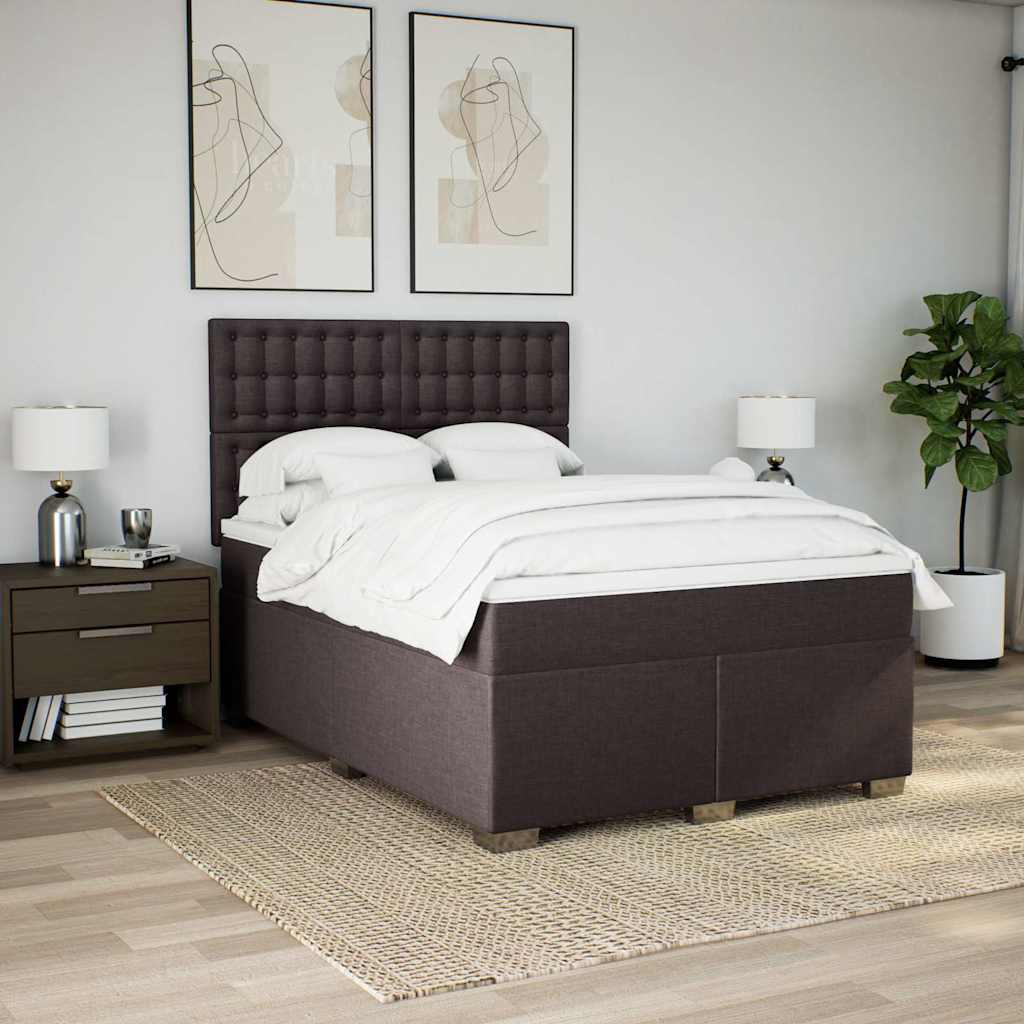 Sommier à lattes de lit avec matelas Marron foncé 140x190 cm - XIOS