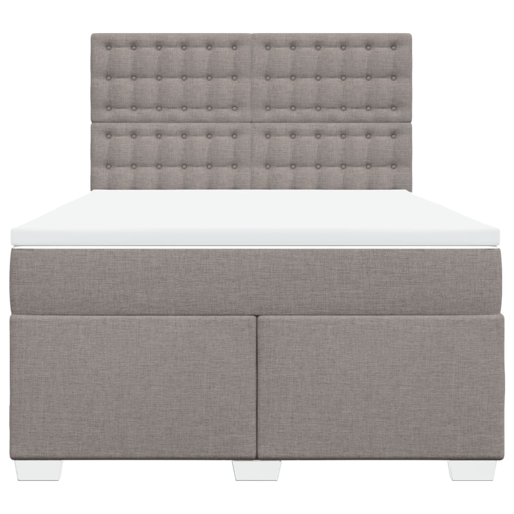 Sommier à lattes de lit avec matelas Taupe 140x190 cm Tissu - XIOS