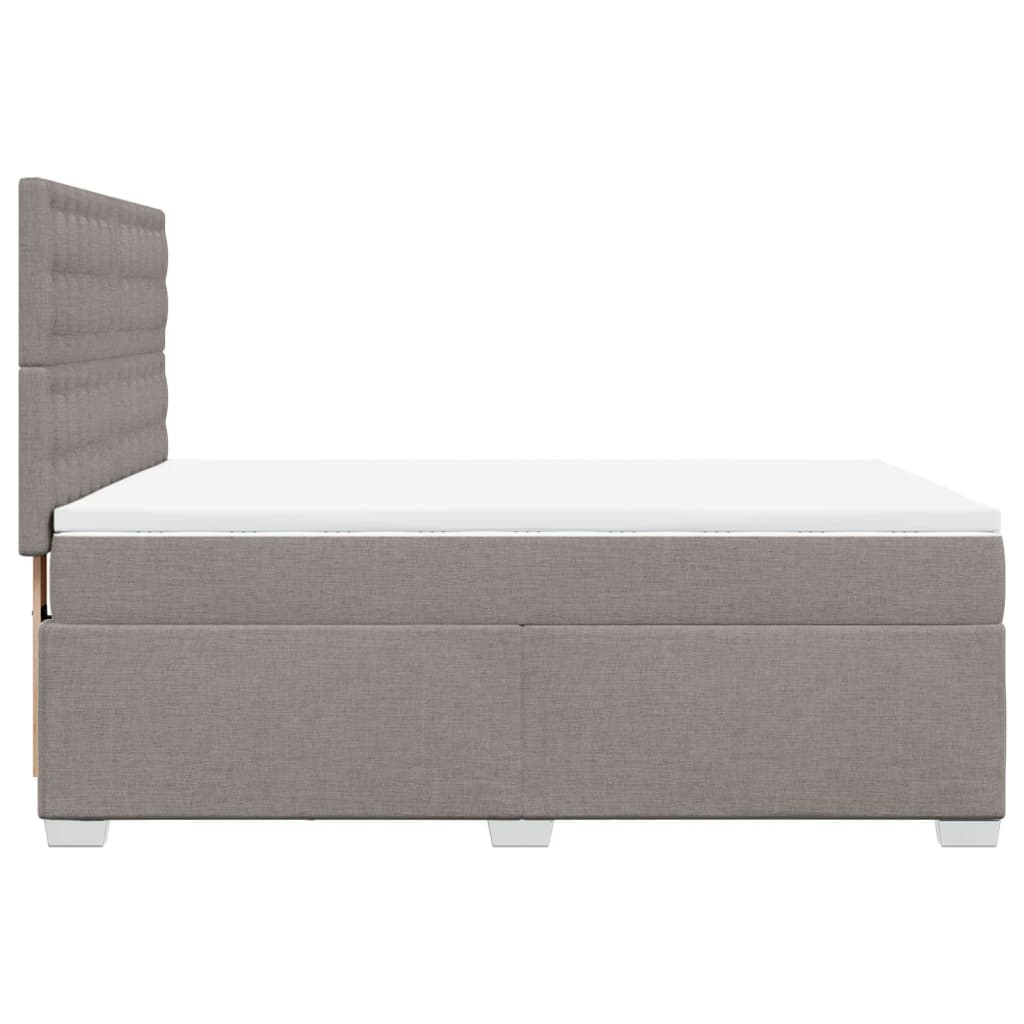 Sommier à lattes de lit avec matelas Taupe 140x190 cm Tissu - XIOS