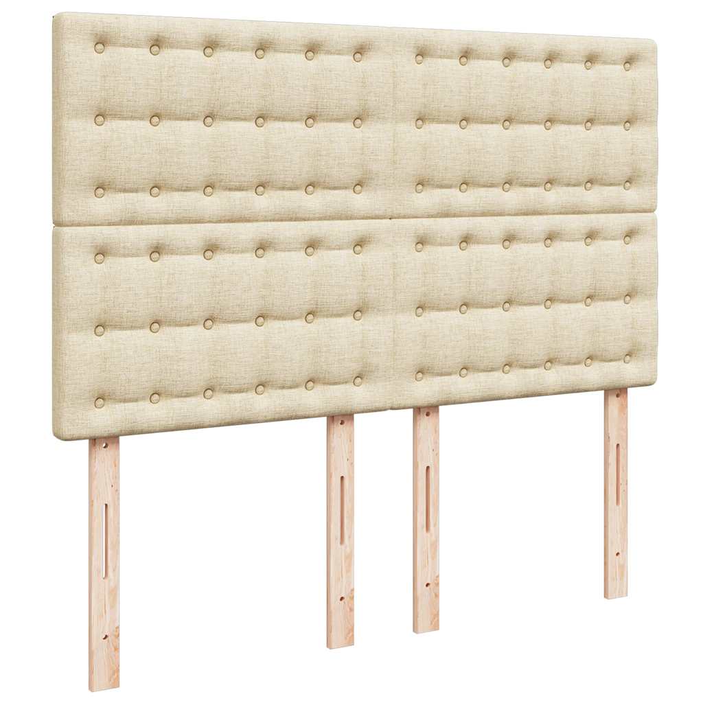Sommier à lattes de lit avec matelas Crème 140x190 cm Tissu - XIOS