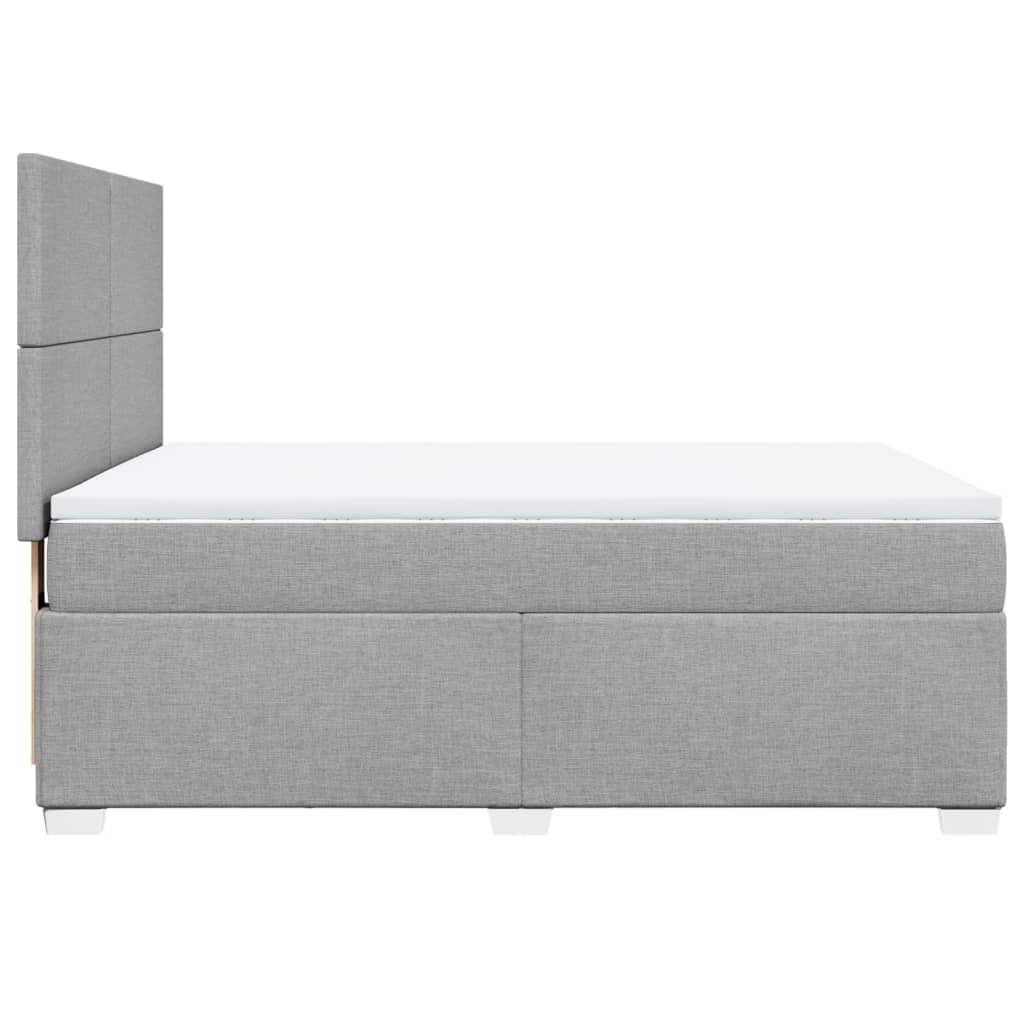 Sommier à lattes de lit avec matelas Gris clair 140x200cm Tissu - XIOS