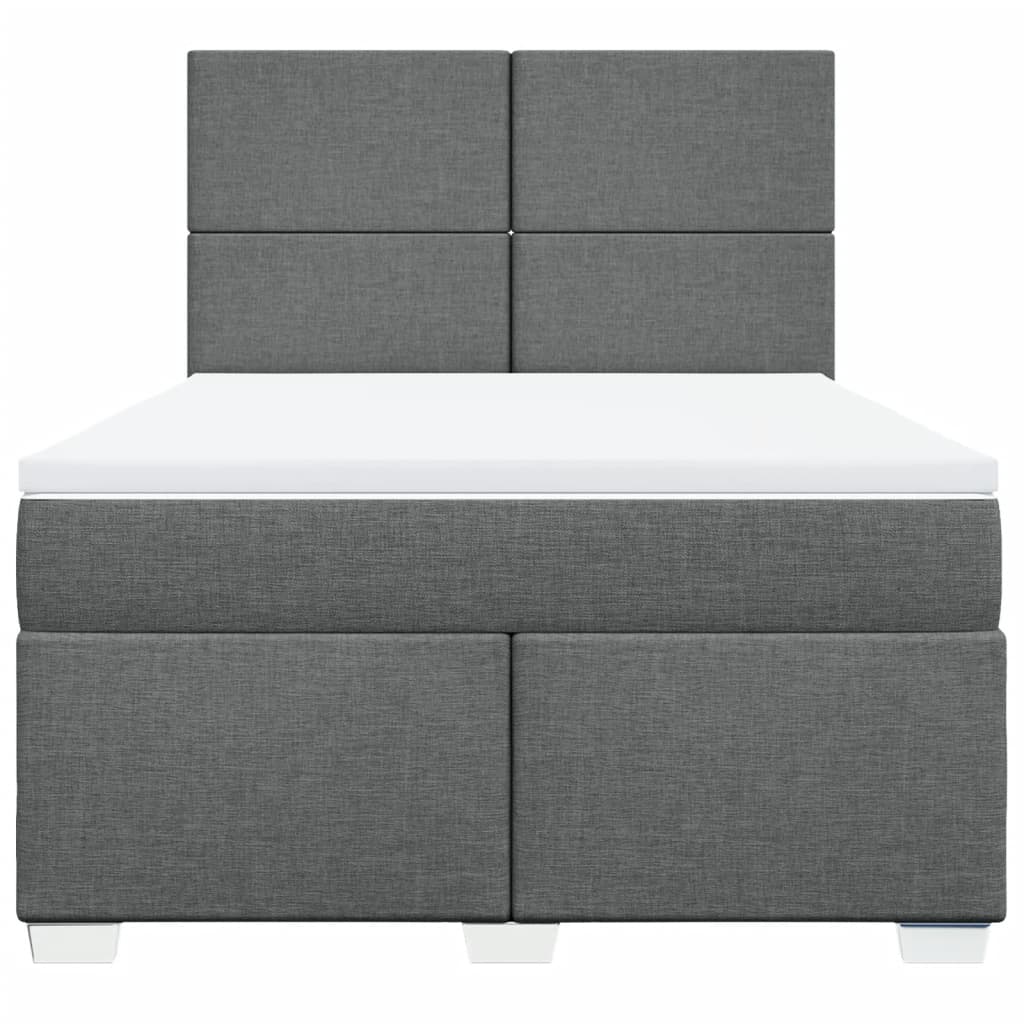 Sommier à lattes de lit avec matelas Gris foncé 140x200cm Tissu - XIOS