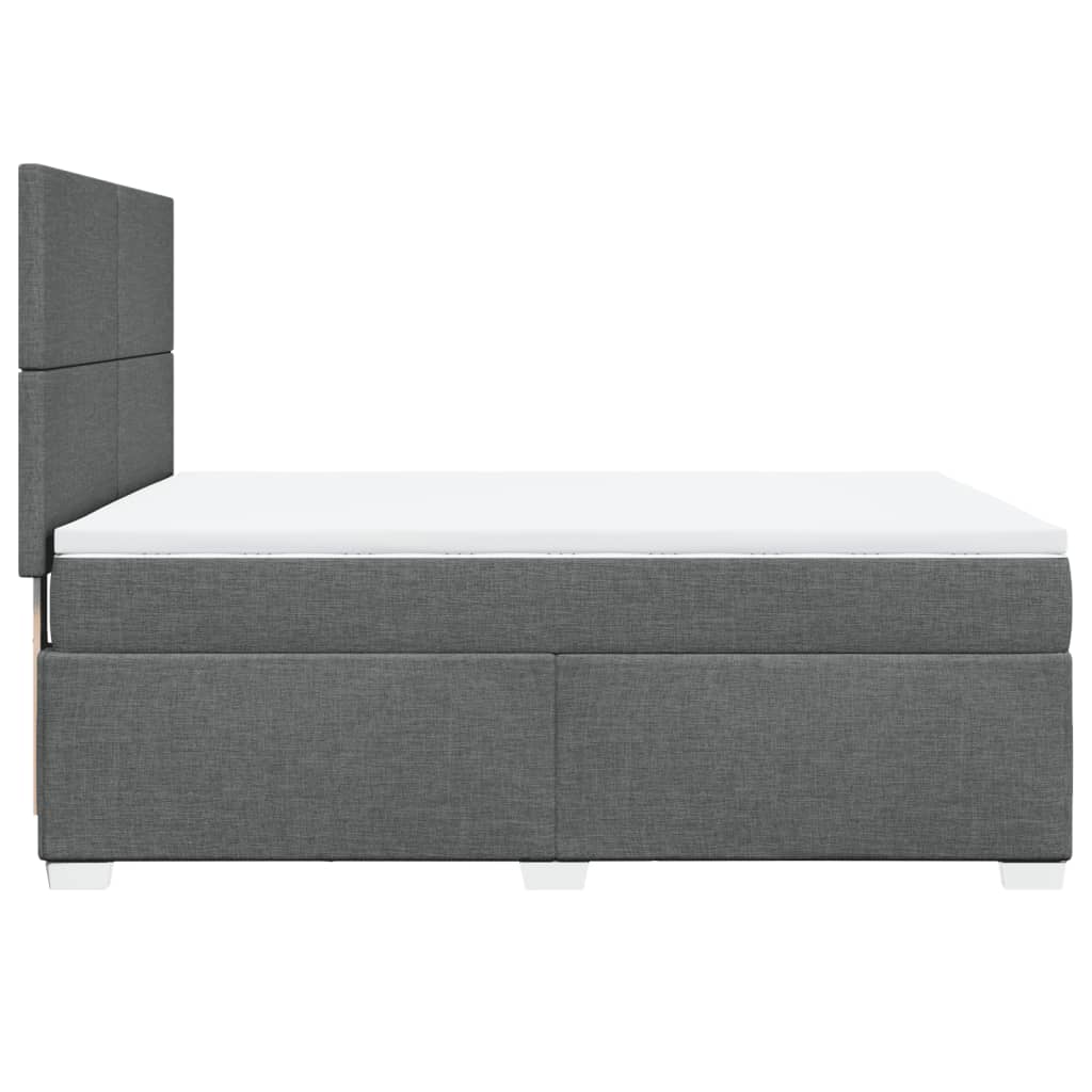 Sommier à lattes de lit avec matelas Gris foncé 140x200cm Tissu - XIOS
